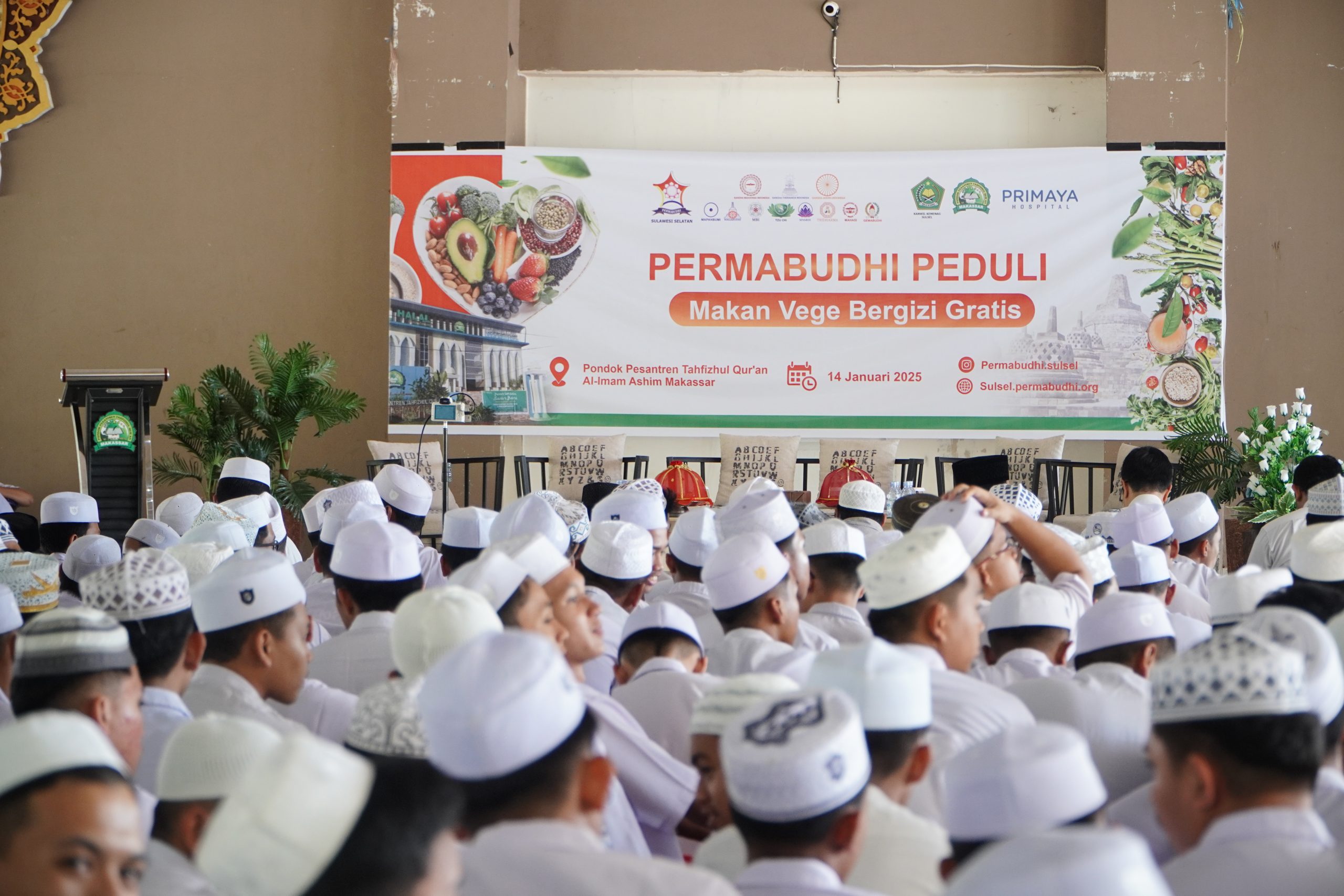 Ratusan Santri Ponpes Al-Imam Ashim antusias ikuti sosialisasi makan sehat vegetararian