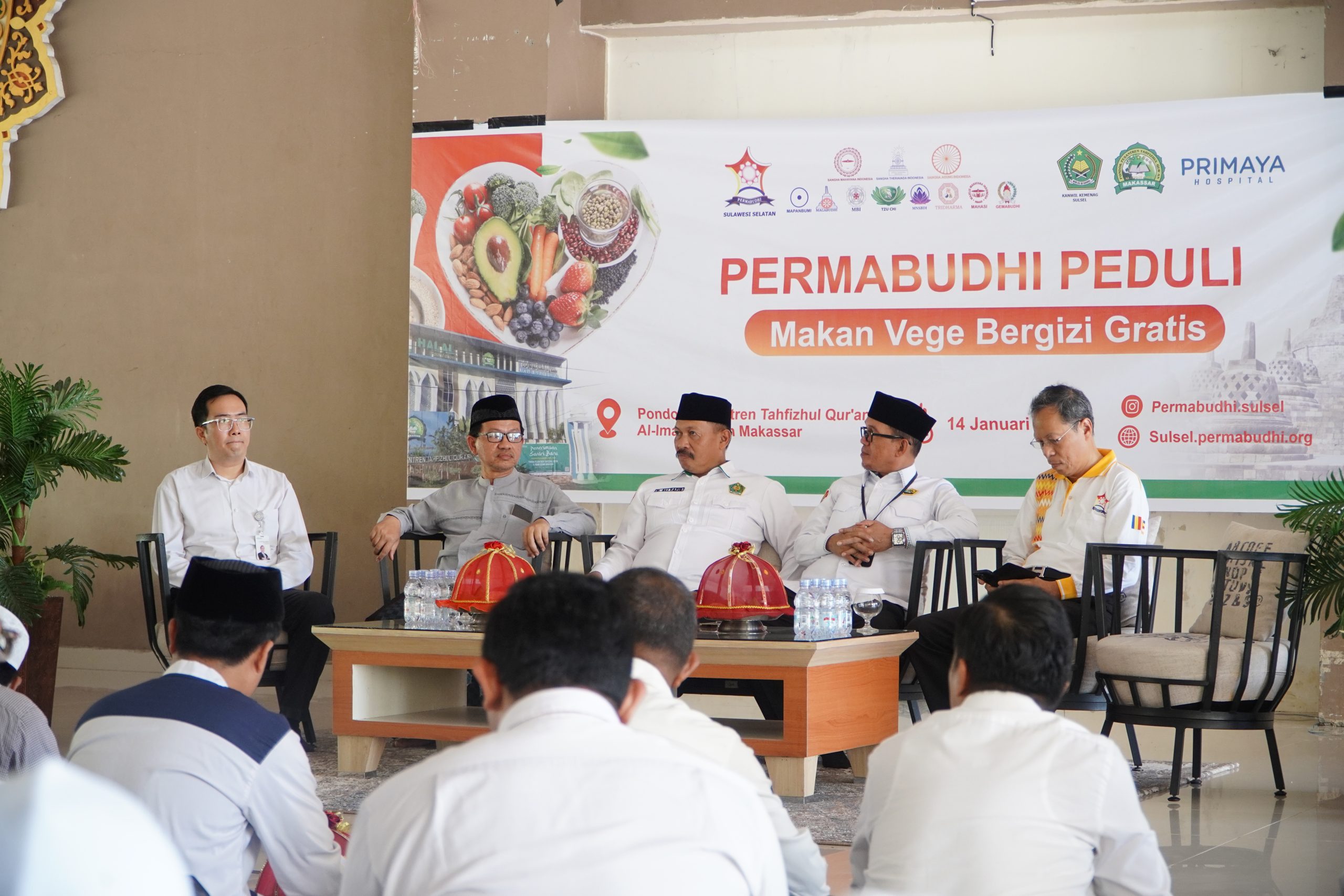 Permabudhi berkolaborasi bersama Kanwil Kemenag Sulsel dan Primaya Hospital Hertasning.